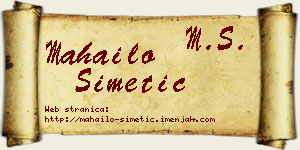 Mahailo Simetić vizit kartica